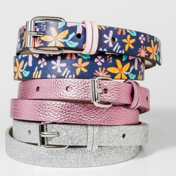 Cat & Jack Other - Girls' 3pk Printed Belts - Cat & Jack Small